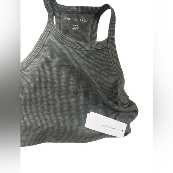 Gray Ribbed Crop Top - Picture 3 of 3